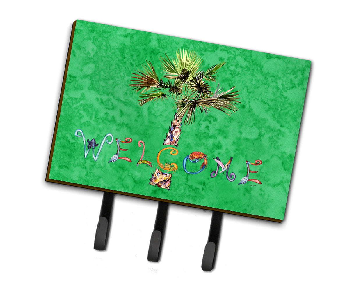 Welcome Palm Tree on Green Leash or Key Holder 8710TH68  the-store.com.
