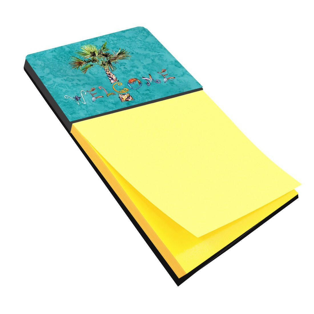 Welcome Palm Tree on Teal Sticky Note Holder 8711SN by Caroline&#39;s Treasures