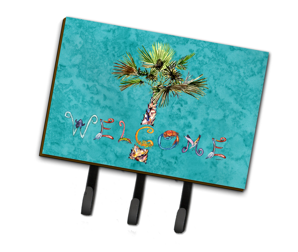 Welcome Palm Tree on Teal Leash or Key Holder 8711TH68