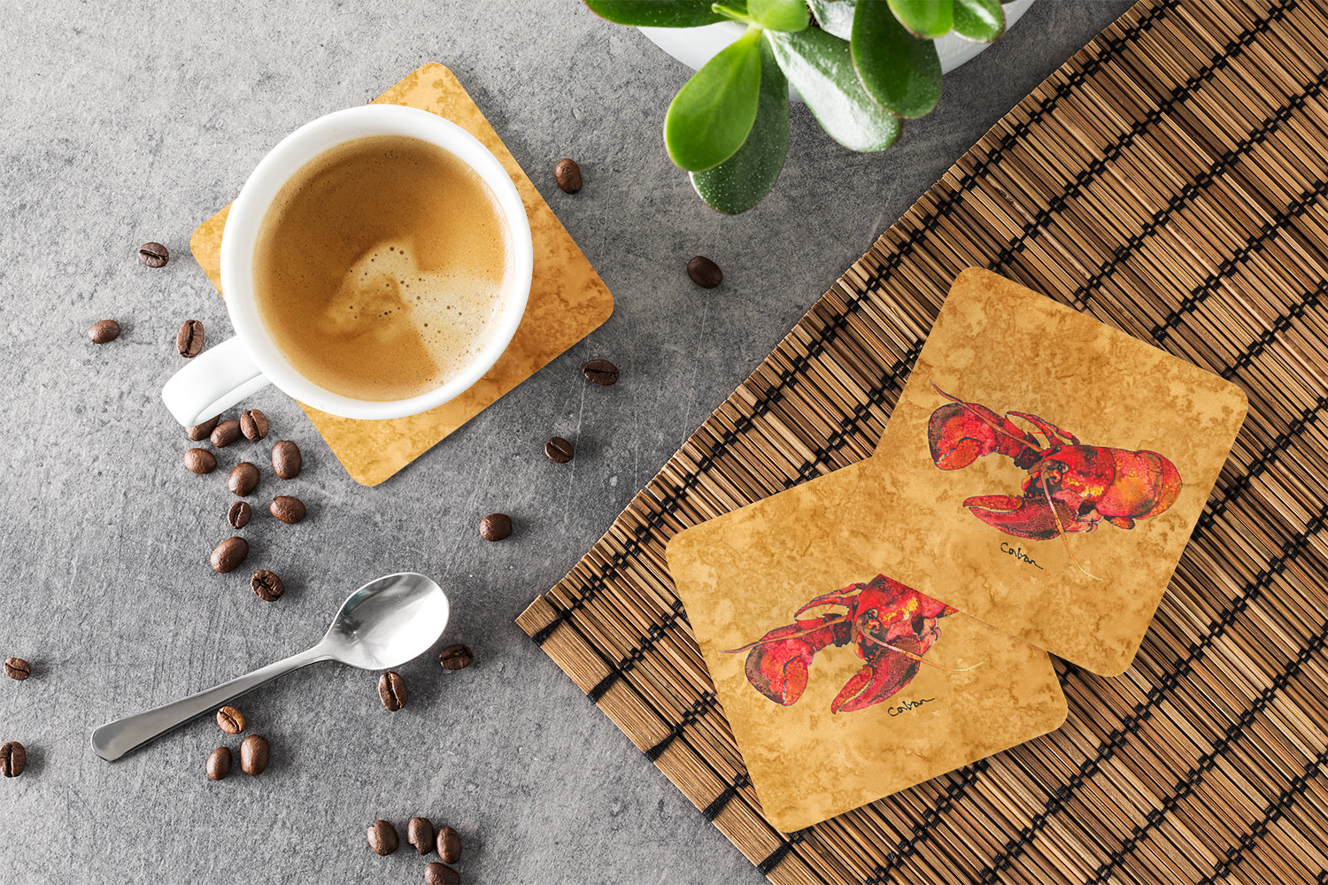 Set of 4 Lobster  Foam Coasters - the-store.com