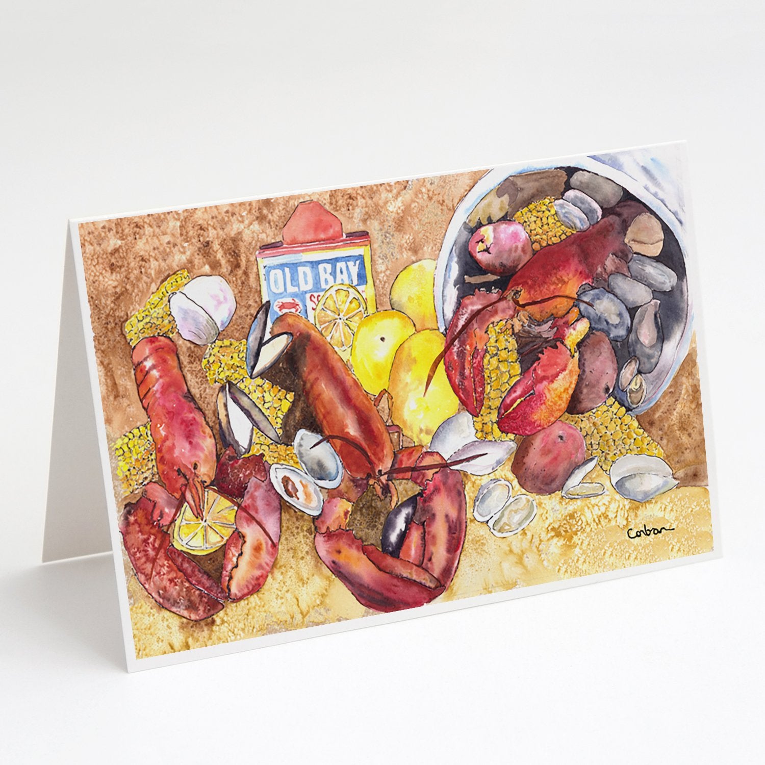 Buy this Lobster Lobster Bake with Old Bay Seasonings Greeting Cards and Envelopes Pack of 8
