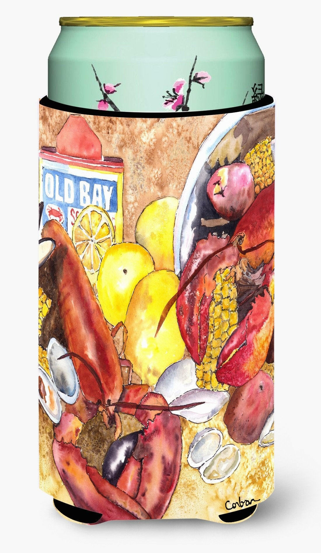 Lobster  Lobster Bake with Old Bay Seasonings  Tall Boy Beverage Insulator Beverage Insulator Hugger by Caroline&#39;s Treasures