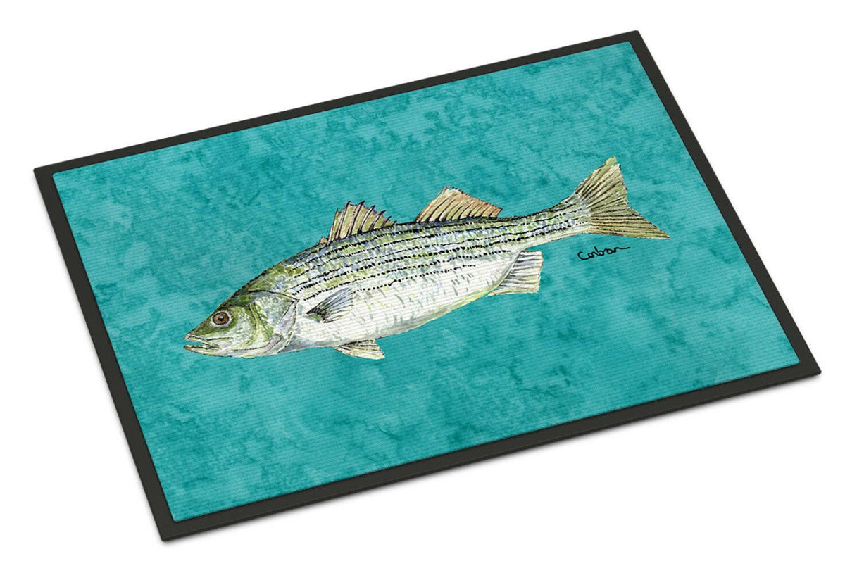 Fish Striped Bass Indoor or Outdoor Mat 24x36 Doormat - the-store.com