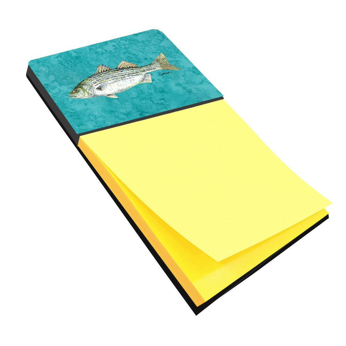 Striped Bass Fish Refiillable Sticky Note Holder or Postit Note Dispenser 8720SN by Caroline's Treasures