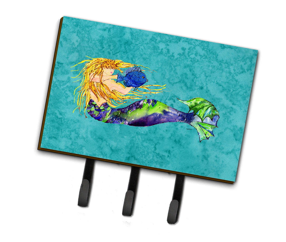 Blonde Mermaid on Teal Leash or Key Holder 8724TH68  the-store.com.