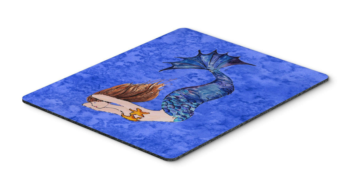 Brunette Mermaid on Blue Mouse Pad, Hot Pad or Trivet 8725MP by Caroline&#39;s Treasures