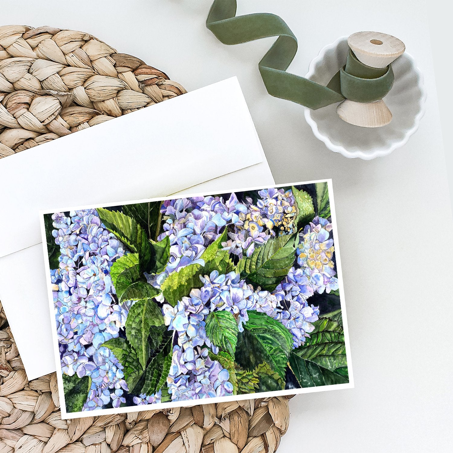 Hydrangea Greeting Cards and Envelopes Pack of 8 - the-store.com