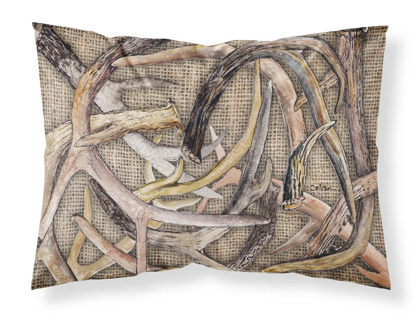 Deer Horns  Moisture wicking Fabric standard pillowcase by Caroline's Treasures