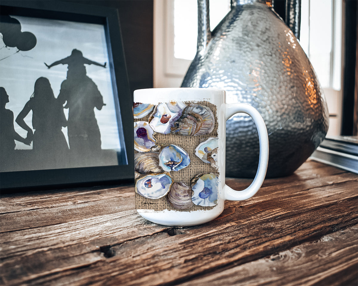 Caroline's Treasures Oyster Dishwasher Safe Microwavable Ceramic Coffee Mug 15 ounce 8734CM15