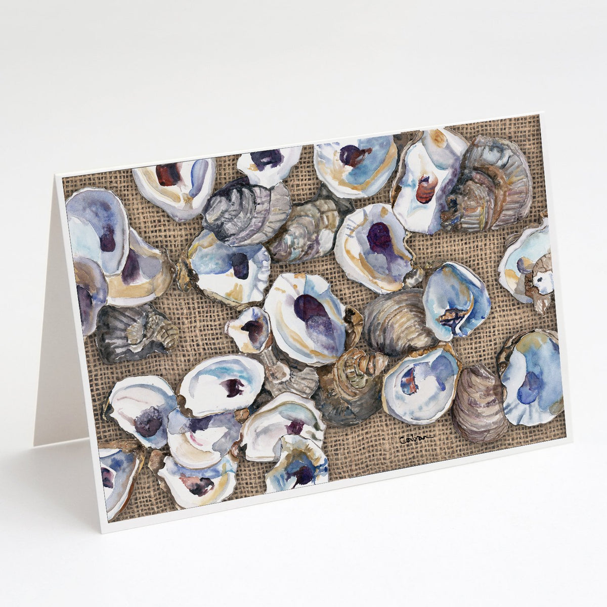 Buy this Oyster  on Faux Burlap Greeting Cards and Envelopes Pack of 8