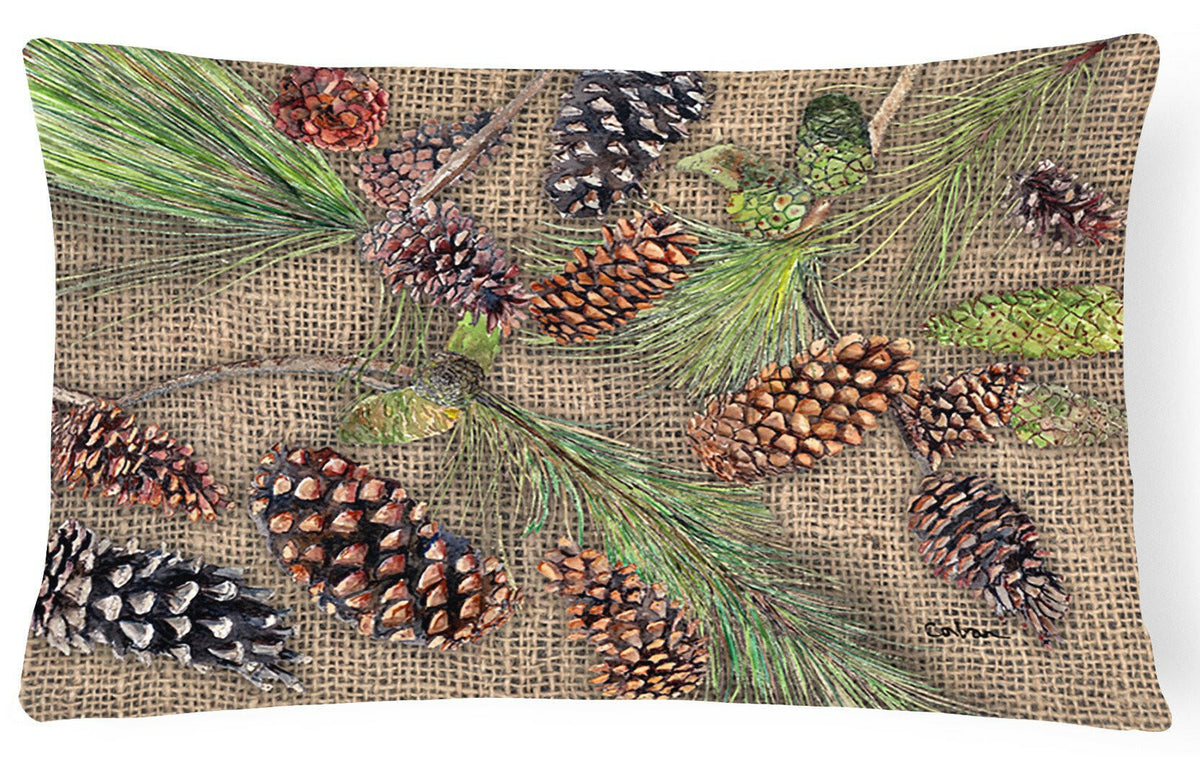 Pine Cones   Canvas Fabric Decorative Pillow by Caroline&#39;s Treasures
