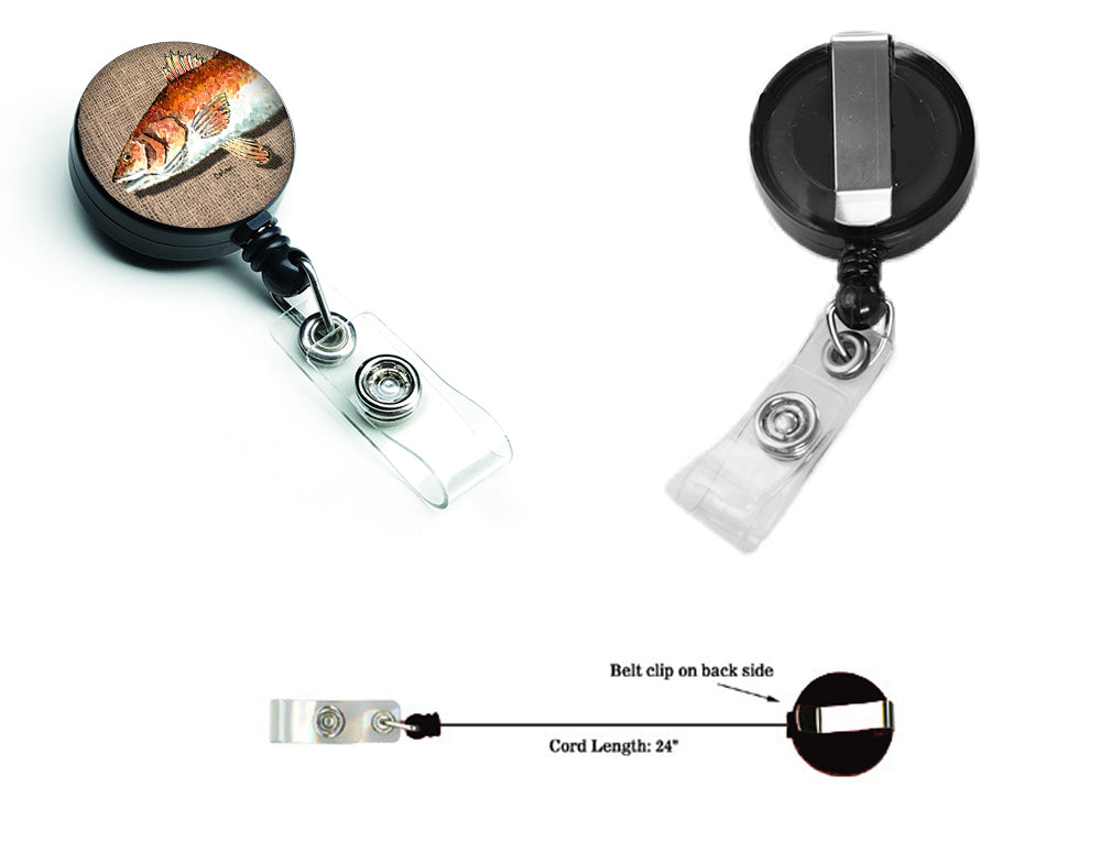 Red Fish Retractable Badge Reel 8736BR  the-store.com.