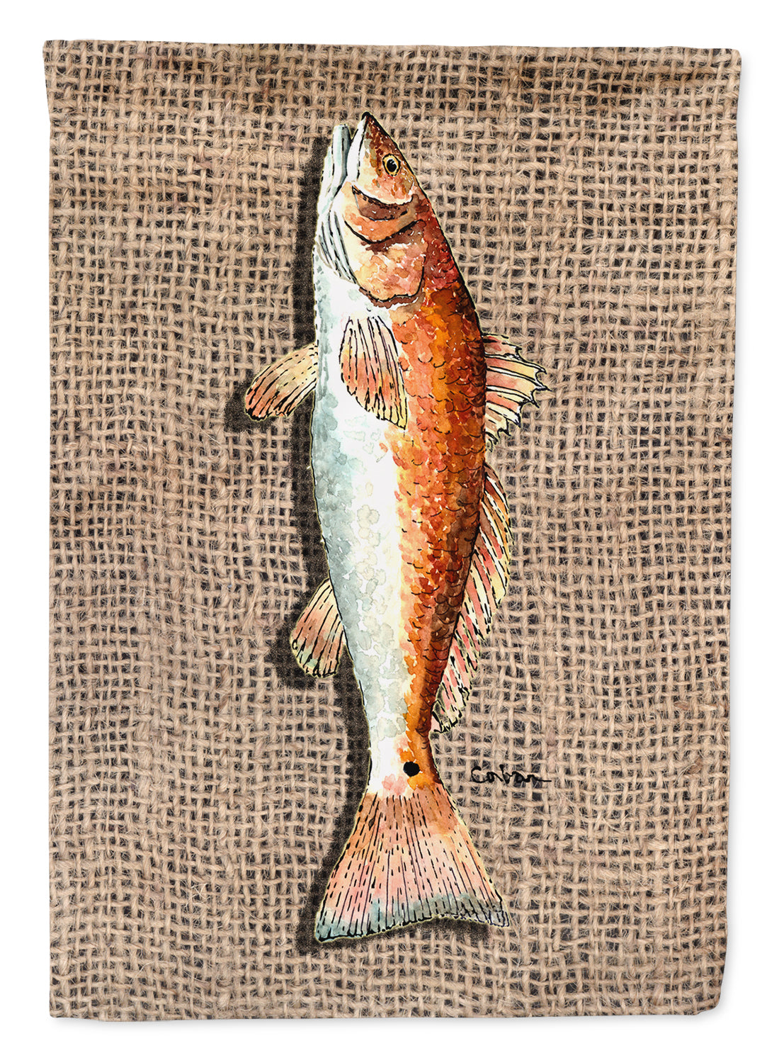 Fish Red Fish Flag Canvas House Size