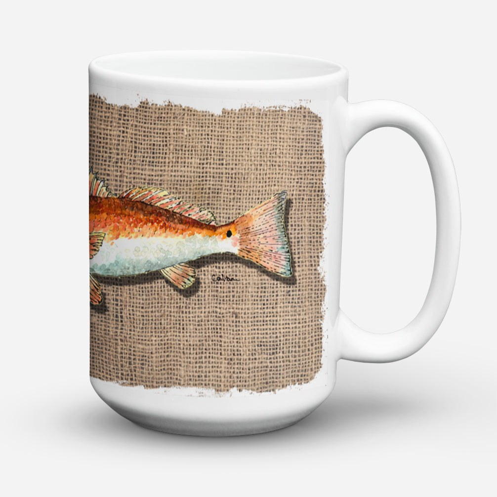 Red Fish Dishwasher Safe Microwavable Ceramic Coffee Mug 15 ounce 8736CM15  the-store.com.