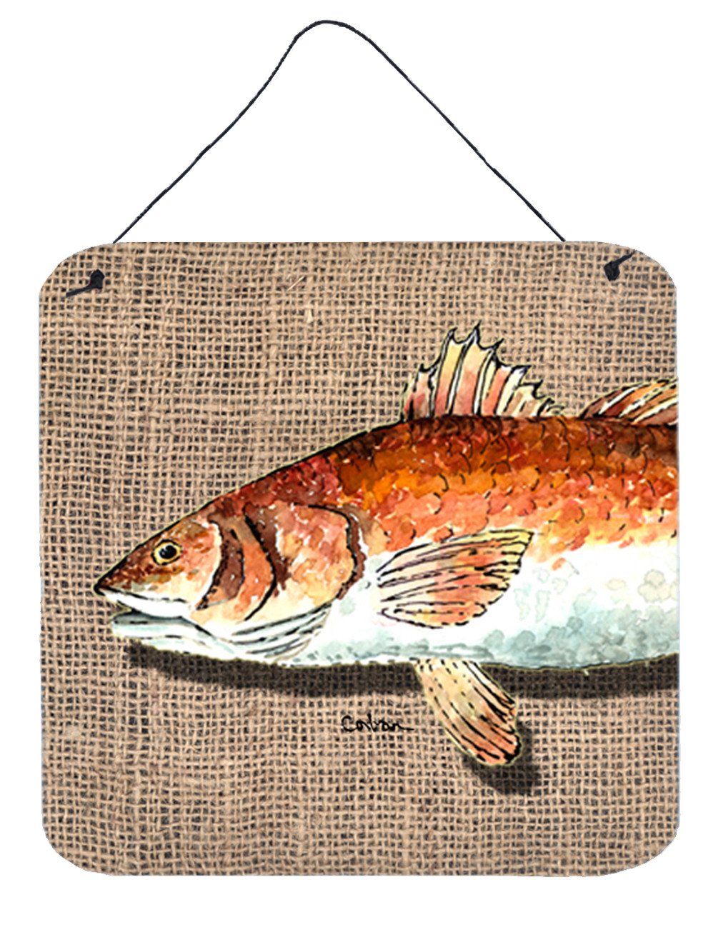 Fish Red Fish Aluminium Metal Wall or Door Hanging Prints by Caroline&#39;s Treasures