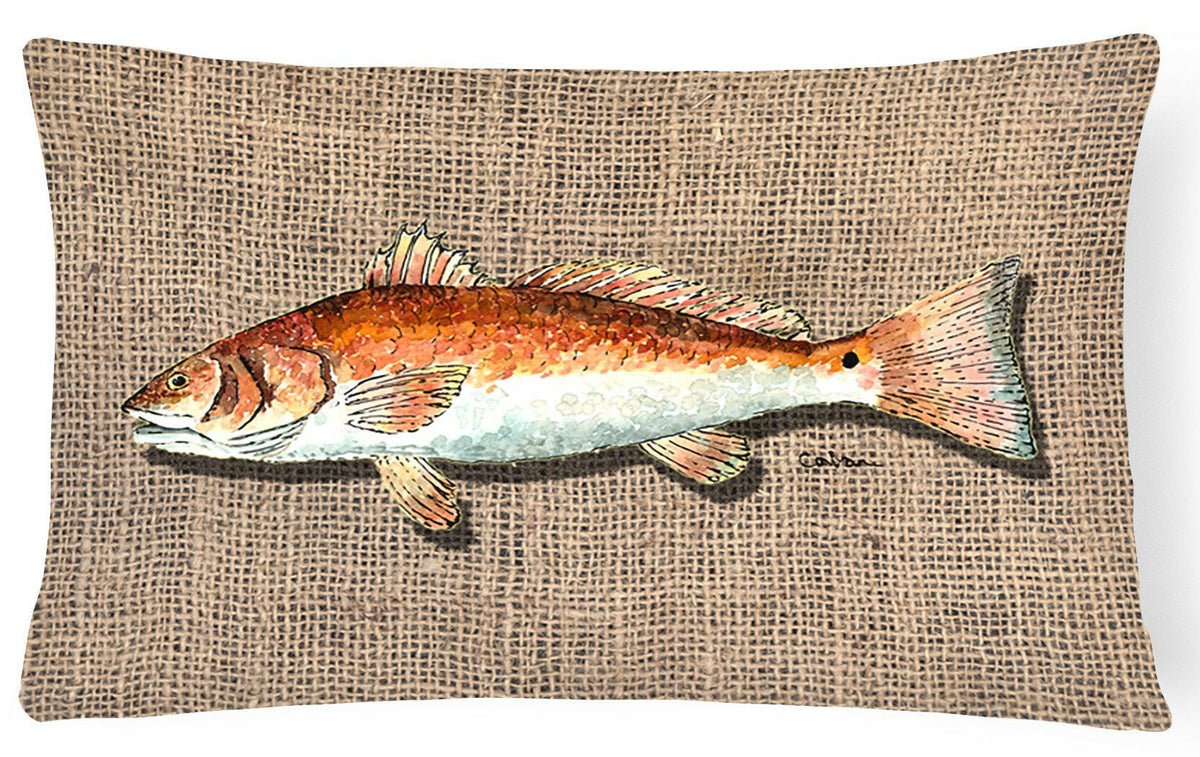 Red Fish   Canvas Fabric Decorative Pillow by Caroline&#39;s Treasures