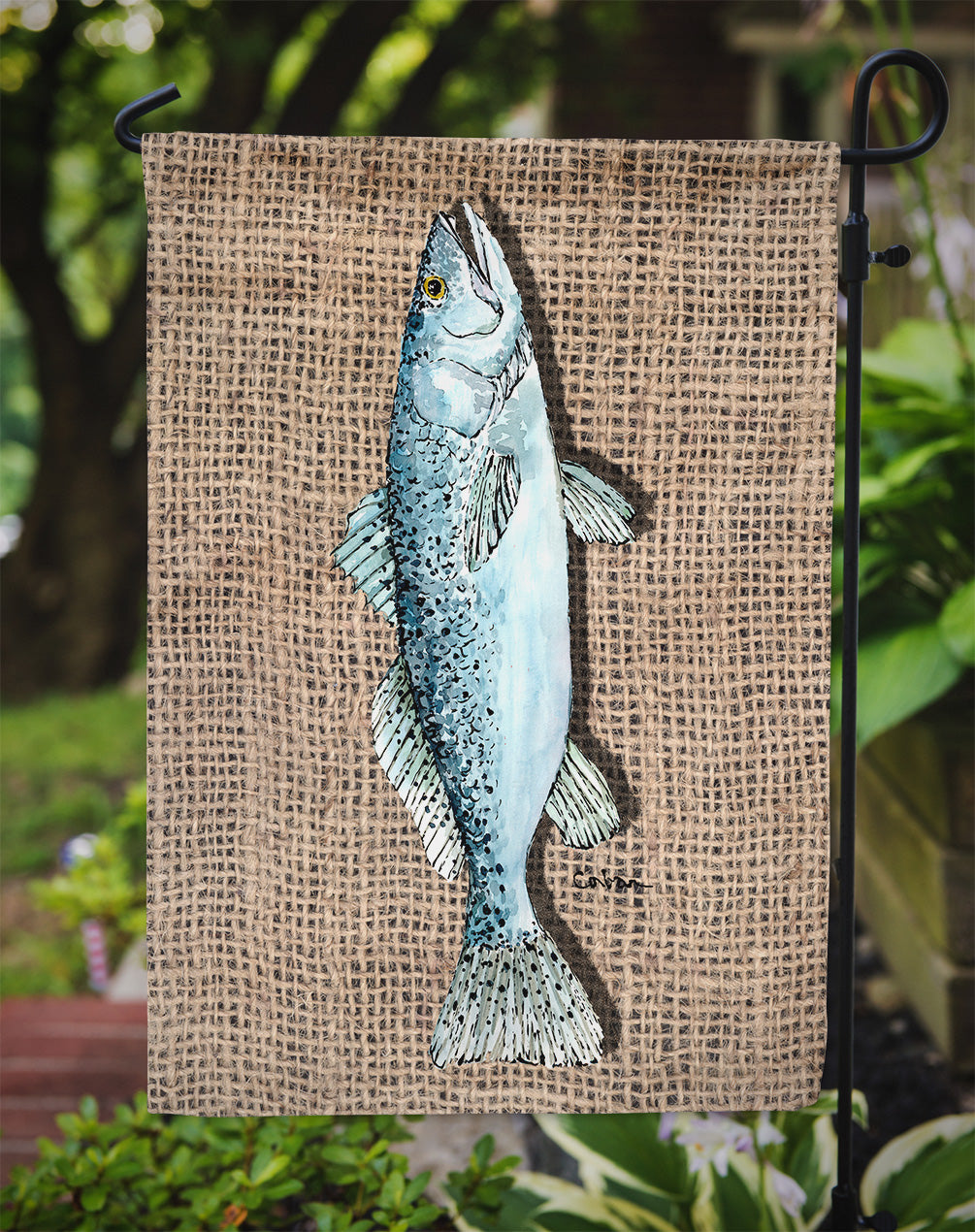 Fish Speckled Trout Flag Garden Size.