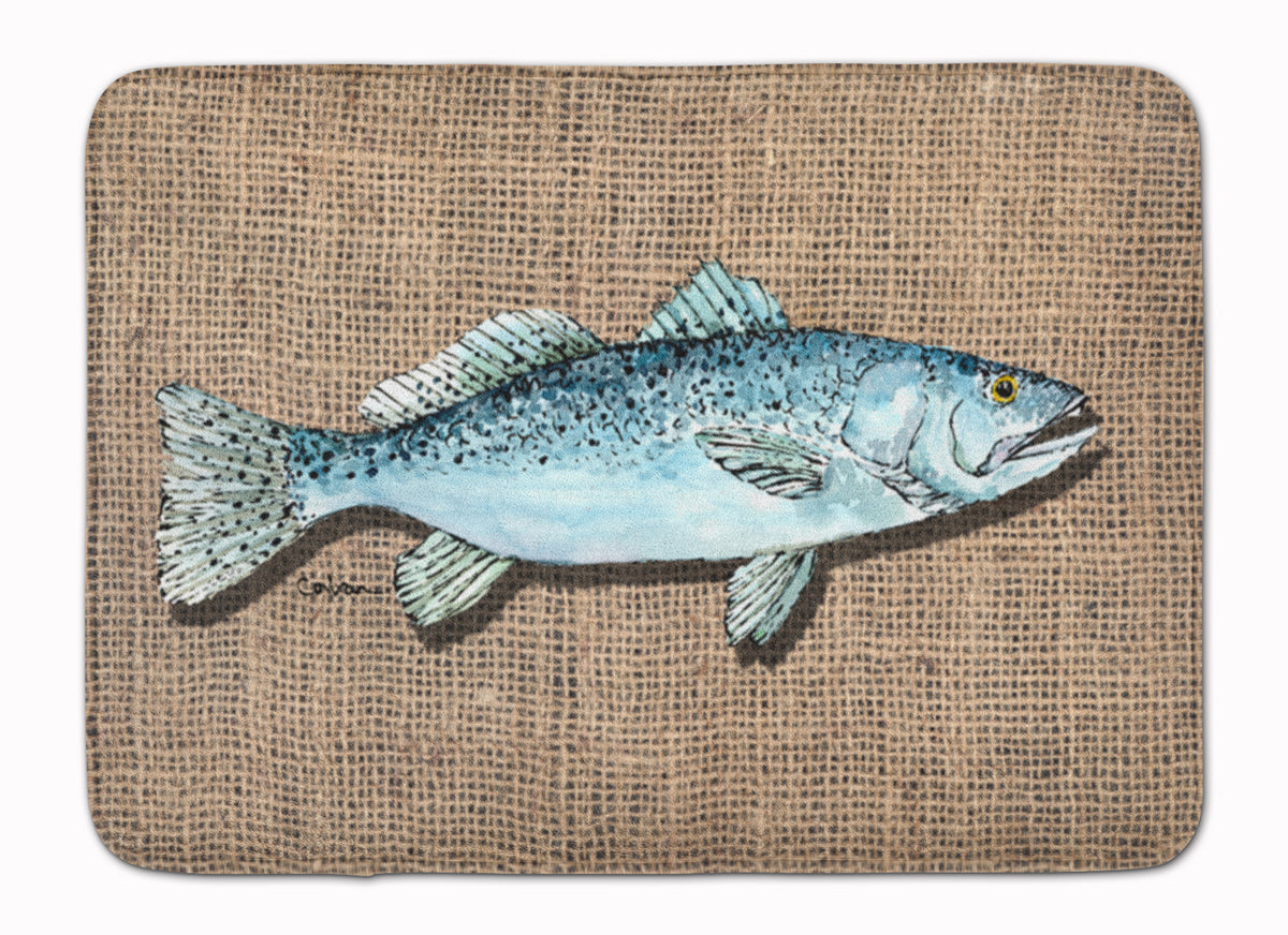 Fish Speckled Trout Machine Washable Memory Foam Mat 8737RUG - the-store.com