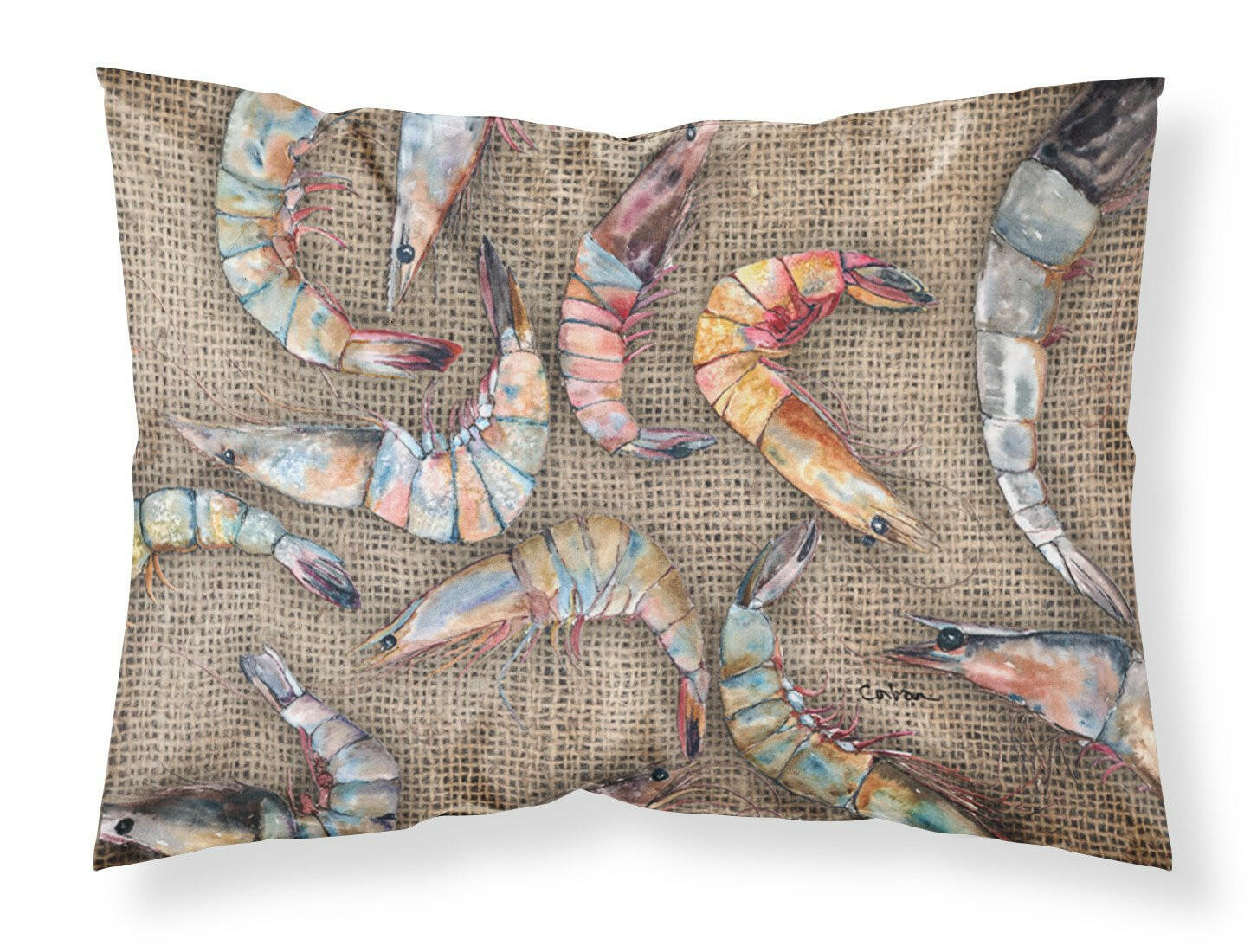 Shrimp  Moisture wicking Fabric standard pillowcase by Caroline's Treasures