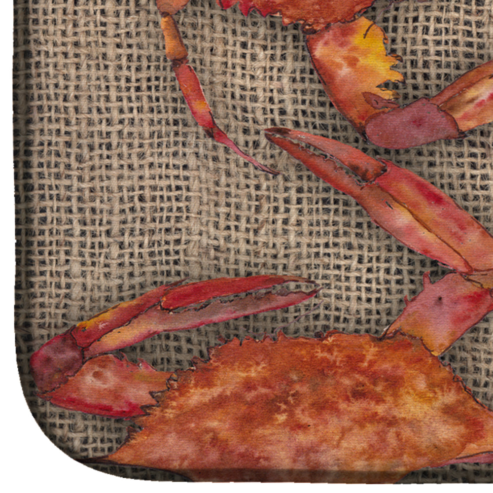 Cooked Crabs on Faux Burlap Dish Drying Mat 8742DDM