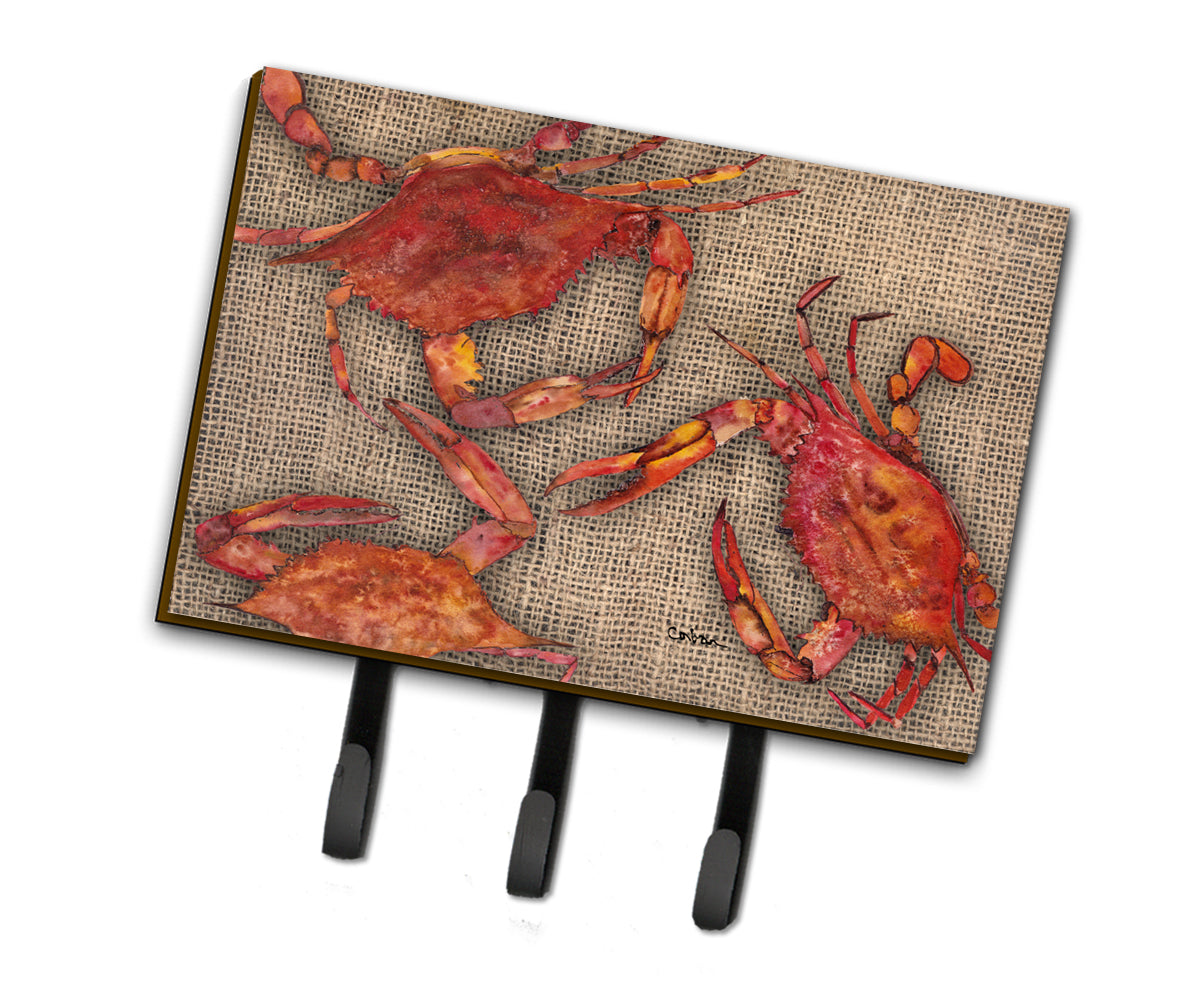 Cooked Crabs on Faux Burlap Leash or Key Holder  the-store.com.