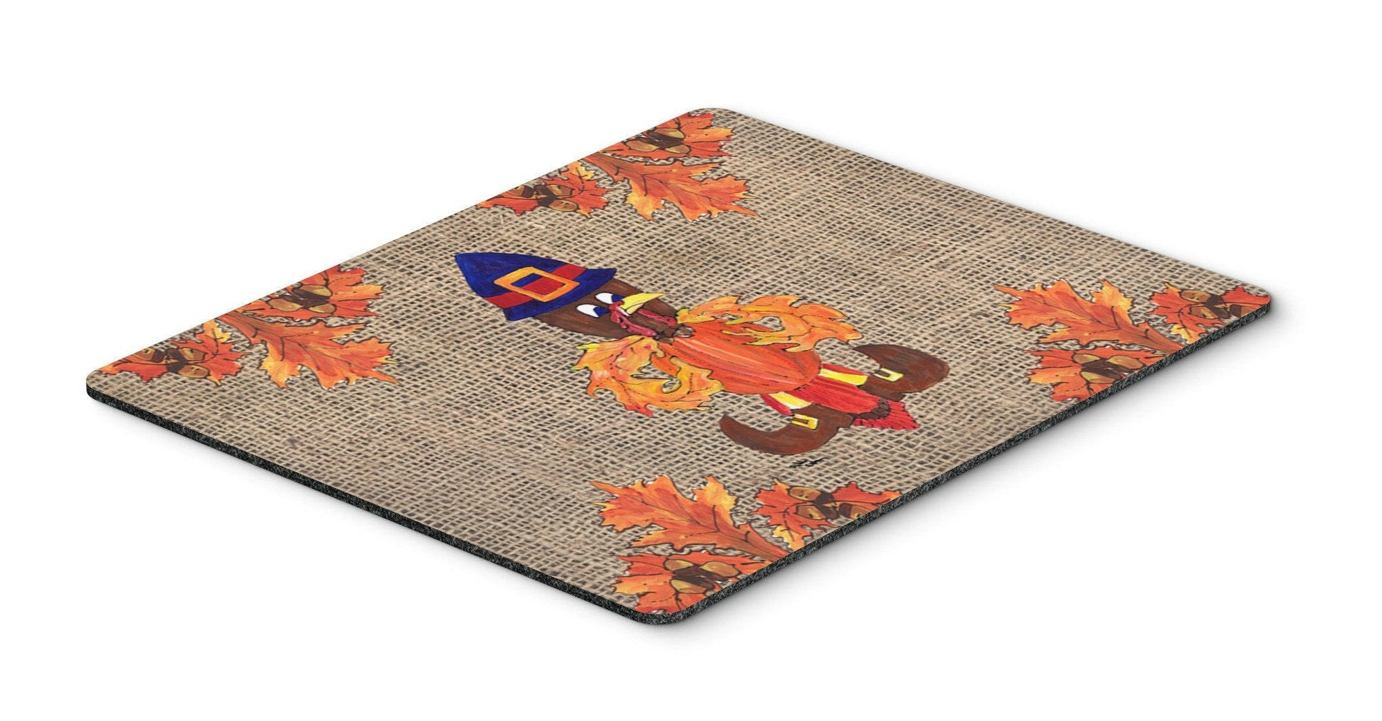 Thanksgiving Turkey Pilgrim Fleur de lis Mouse pad, hot pad, or trivet by Caroline's Treasures