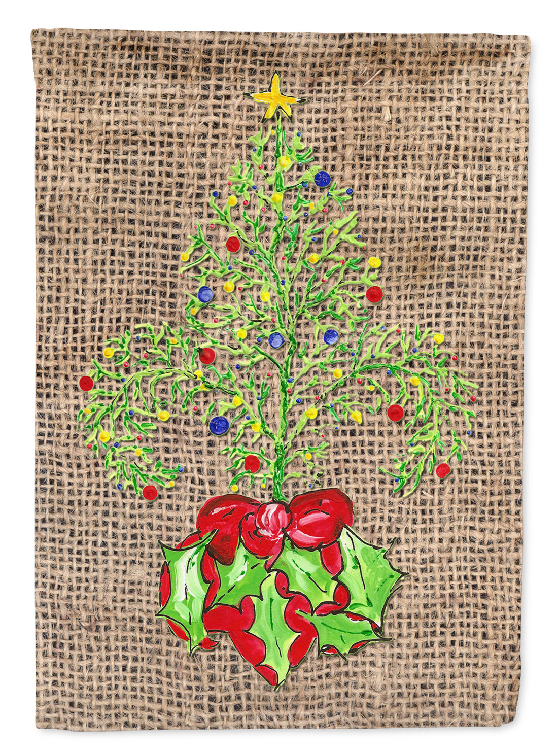 Christmas Tree Fleur de lis Flag Canvas House Size