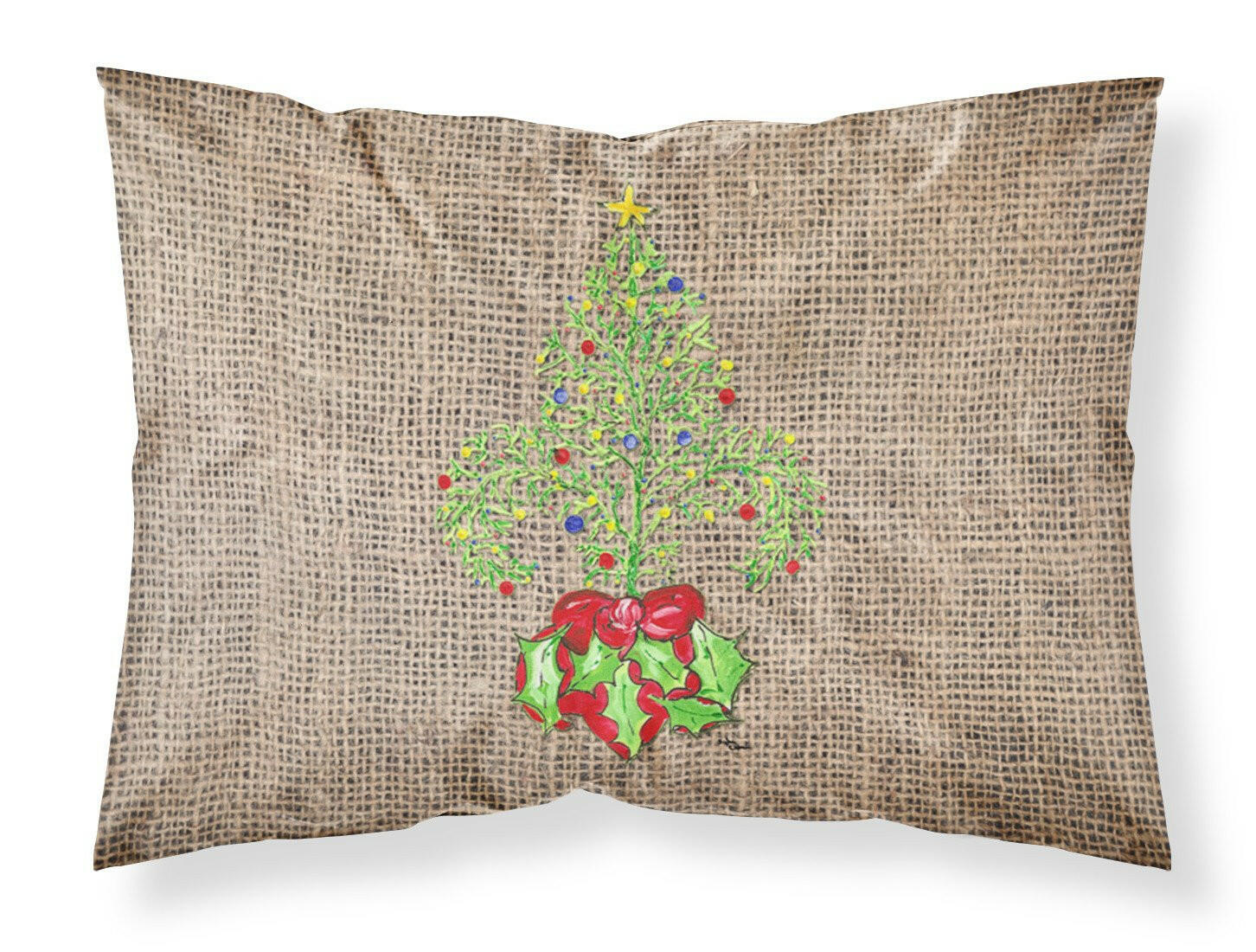 Christmas Tree Fleur de lis Moisture wicking Fabric standard pillowcase by Caroline's Treasures