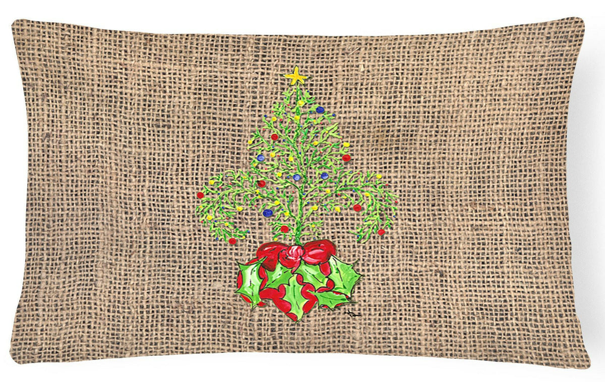 Christmas Tree Fleur de lis Decorative   Canvas Fabric Pillow by Caroline&#39;s Treasures