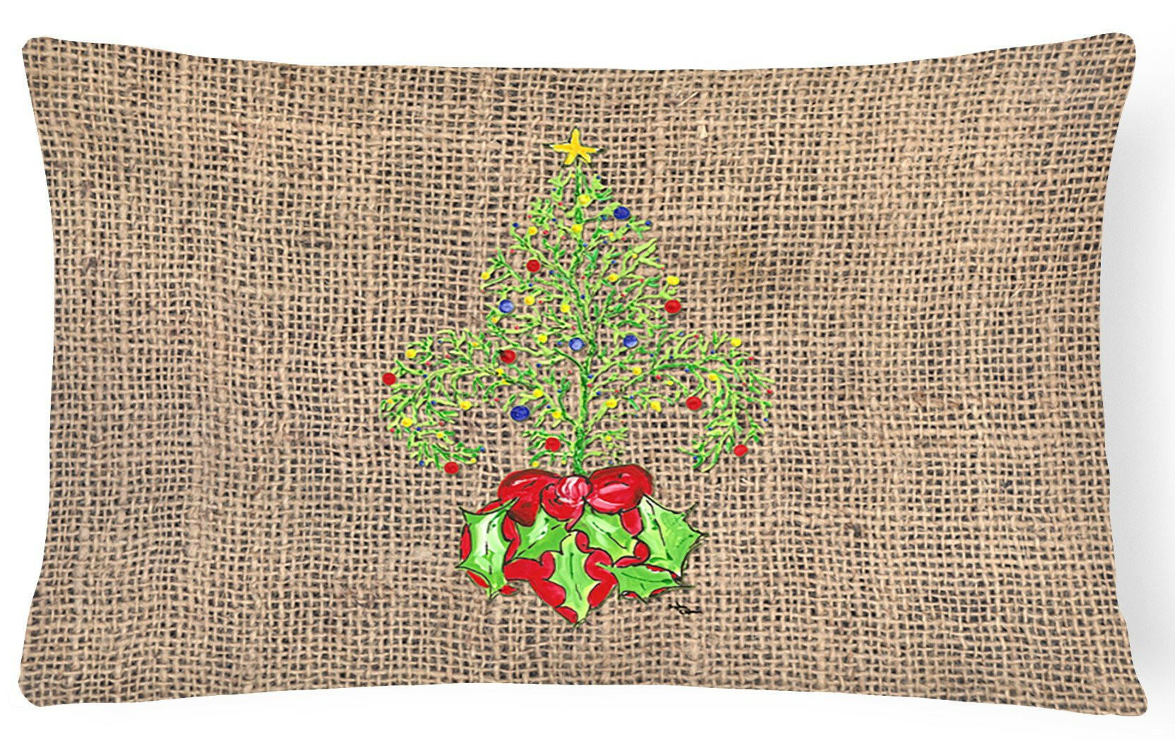 Christmas Tree Fleur de lis Decorative   Canvas Fabric Pillow by Caroline's Treasures