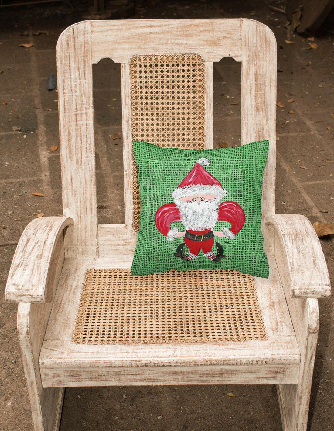 Christmas Santa Fleur de lis Decorative   Canvas Fabric Pillow - the-store.com