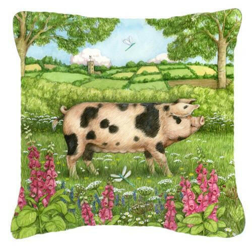 Pigs Meadowsweet by Debbie Cook Canvas Decorative Pillow CDCO0371PW1414 - the-store.com