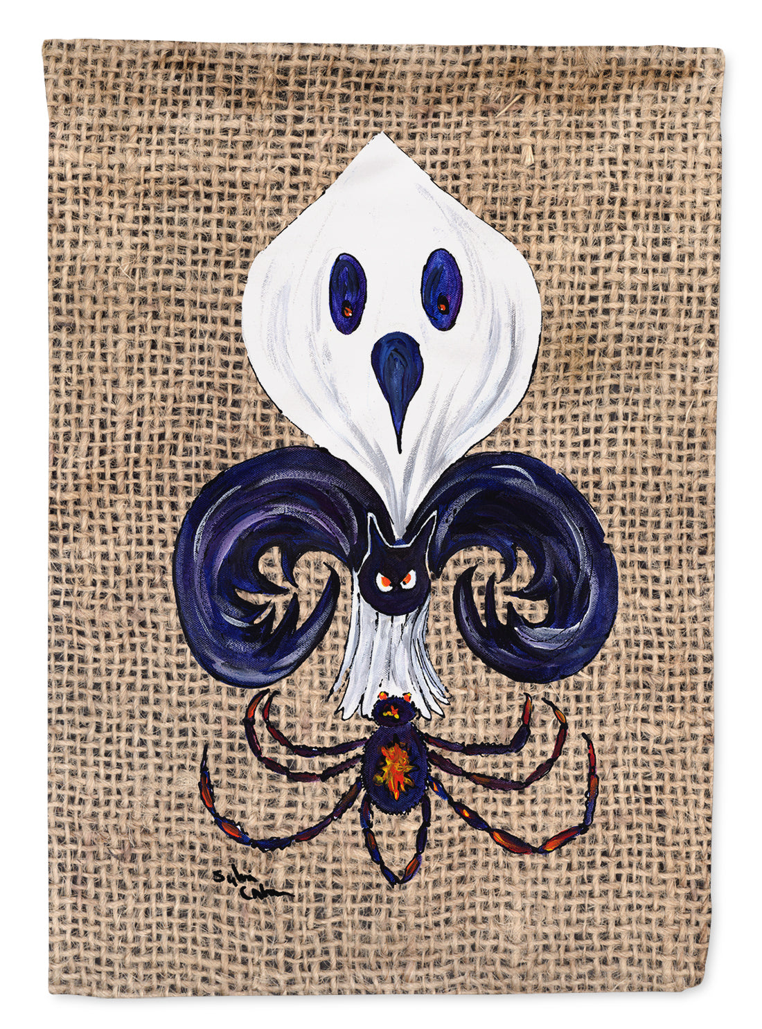 Halloween Fantôme Araignée Chauve-Souris Fleur de Lys Drapeau Jardin Taille