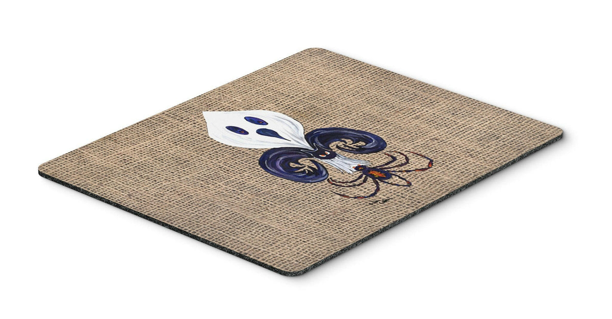 Halloween Ghost Spider Bat Fleur de lis Mouse pad, hot pad, or trivet by Caroline&#39;s Treasures