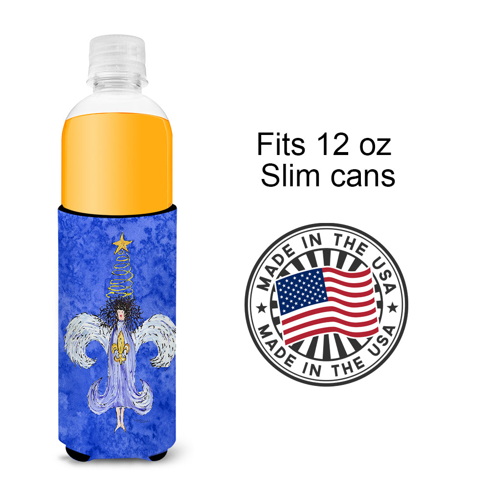 Christmas Angel Fleur de lis  Ultra Beverage Insulators for slim cans 8750MUK.