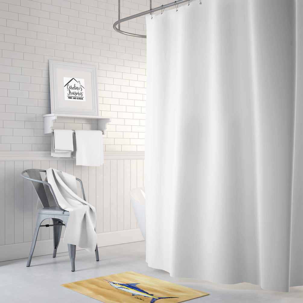 Caroline's Treasures Swordfish on Sandy Beach Machine Washable Memory Foam Mat 8754RUG