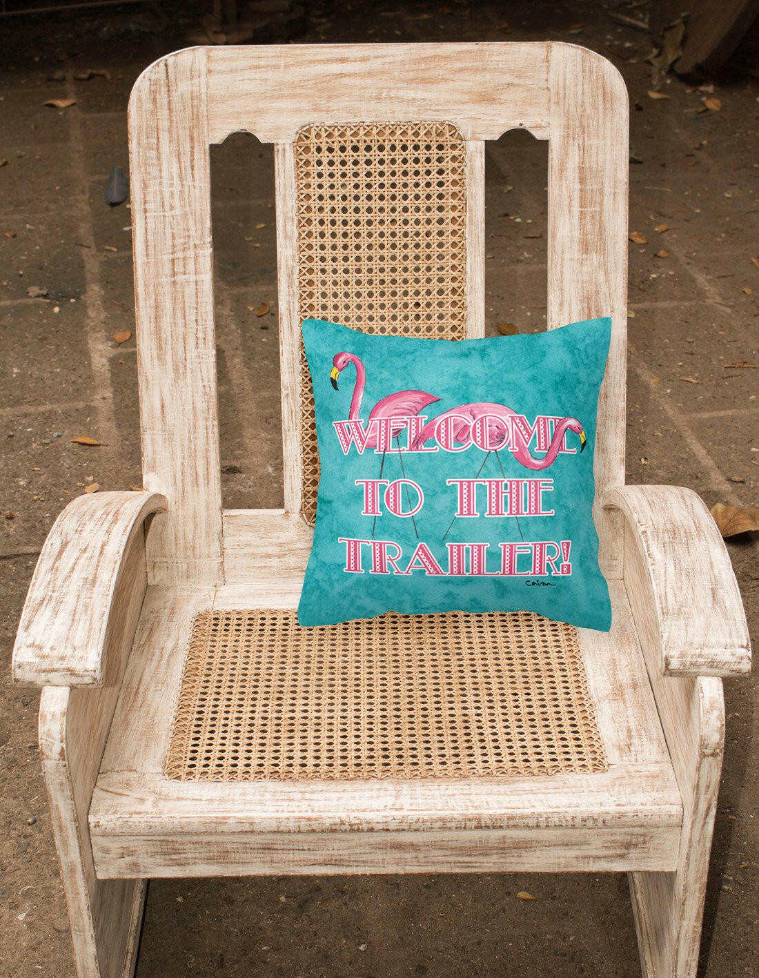 Welcome to the trailer   Canvas Fabric Decorative Pillow - the-store.com