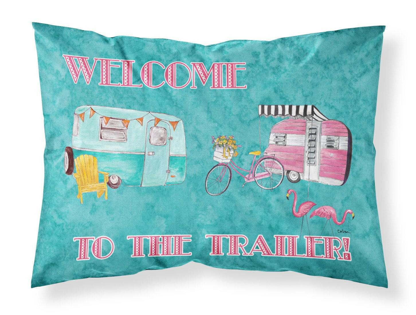 Welcome to the trailer Moisture wicking Fabric standard pillowcase by Caroline's Treasures