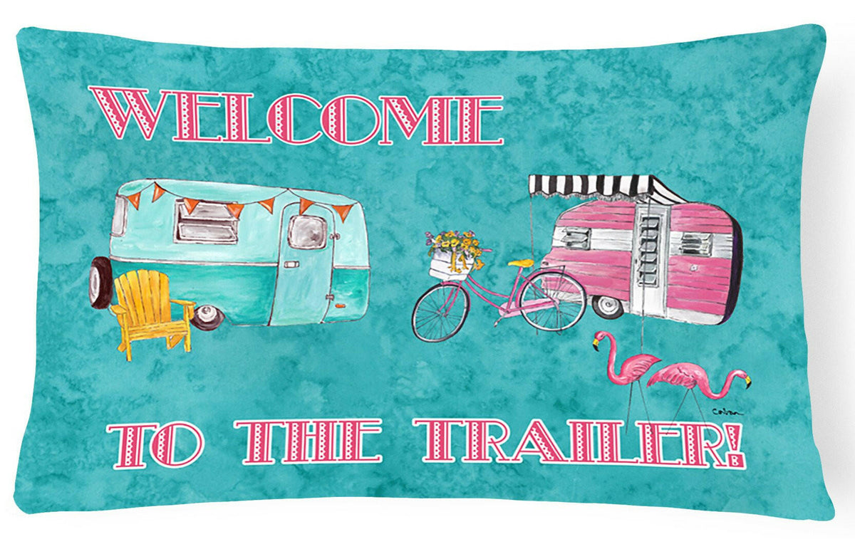 Welcome to the trailer   Canvas Fabric Decorative Pillow by Caroline&#39;s Treasures