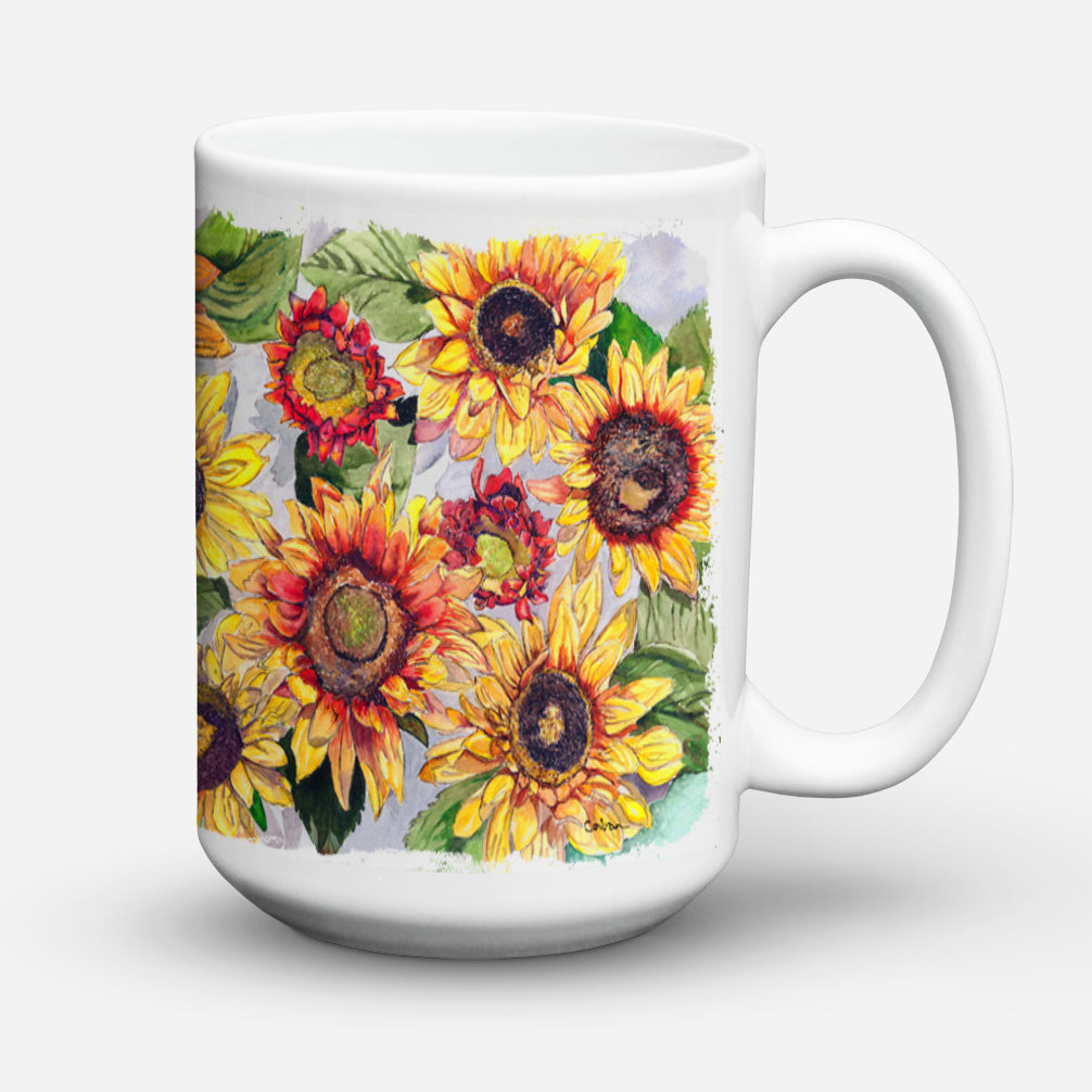 Caroline's Treasures Sunflowers Dishwasher Safe Microwavable Ceramic Coffee Mug 15 ounce 8766CM15
