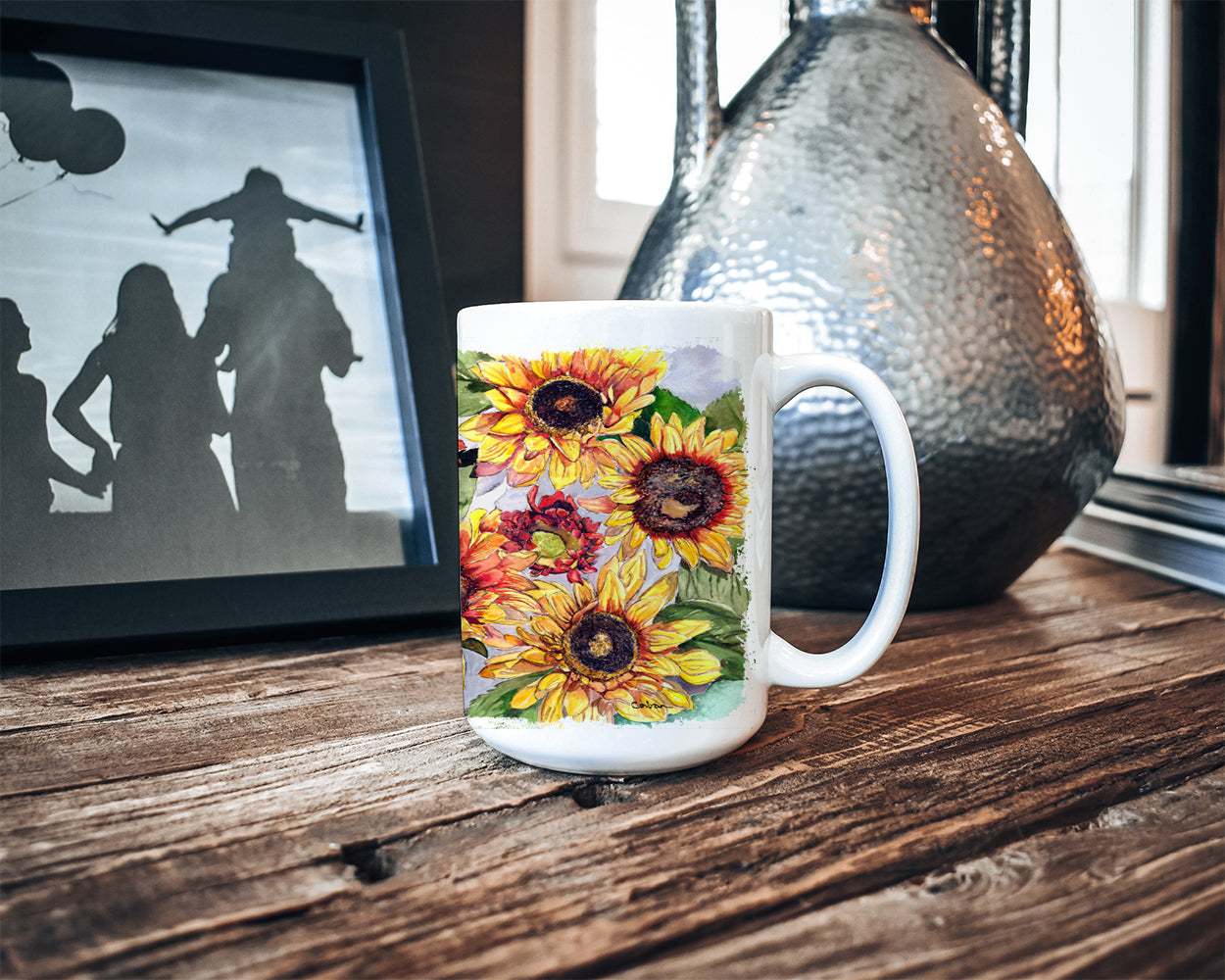Sunflowers Dishwasher Safe Microwavable Ceramic Coffee Mug 15 ounce 8766CM15
