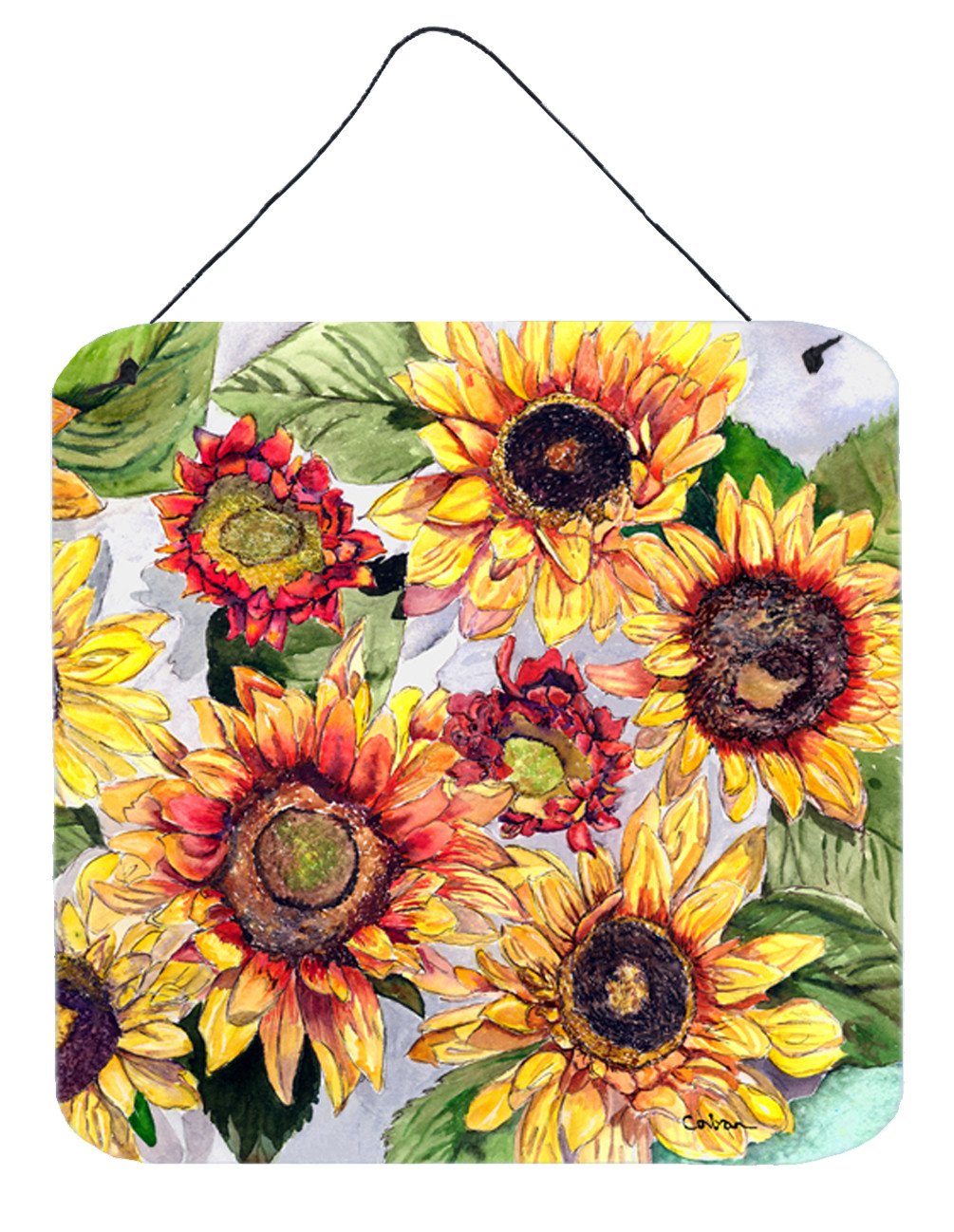 Flower - Sunflower Aluminium Metal Wall or Door Hanging Prints by Caroline's Treasures