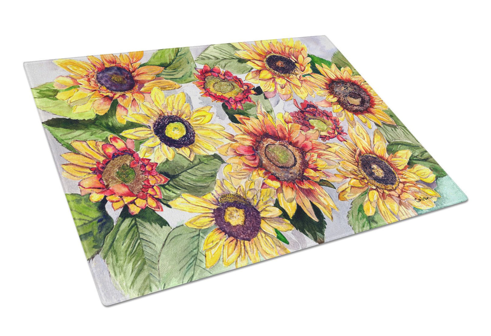 Sunflowers Glass Cutting Board Large by Caroline's Treasures