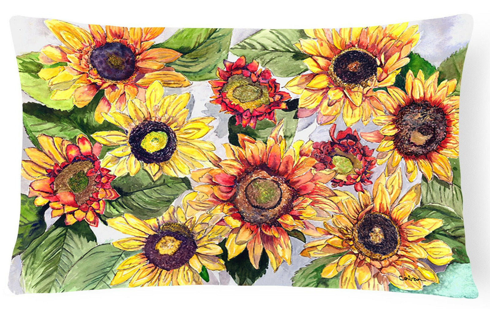 Sunflowers   Canvas Fabric Decorative Pillow by Caroline's Treasures
