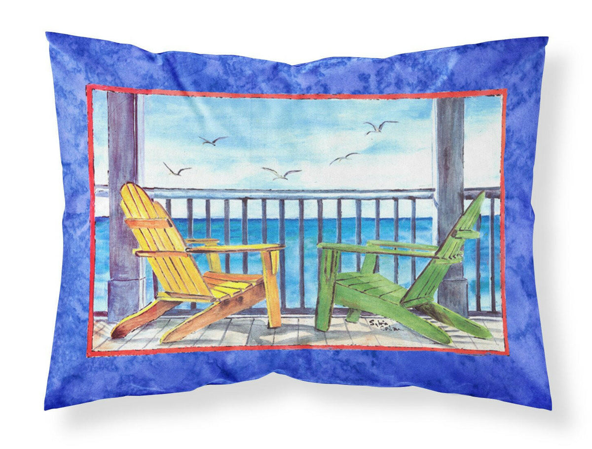Adirondack Chairs Blue Moisture wicking Fabric standard pillowcase by Caroline&#39;s Treasures