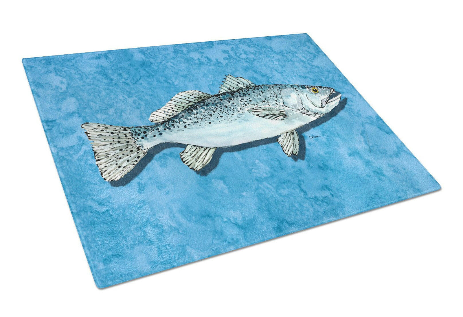 Fish - Trout Glass Cutting Board Large by Caroline's Treasures