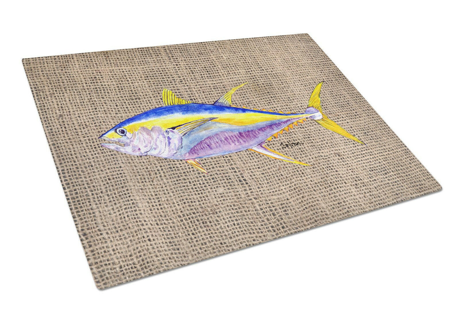 Fish - Tuna Glass Cutting Board Large by Caroline's Treasures