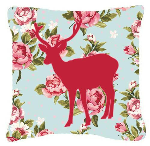 Deer Shabby Chic Blue Roses   Canvas Fabric Decorative Pillow BB1012 - the-store.com