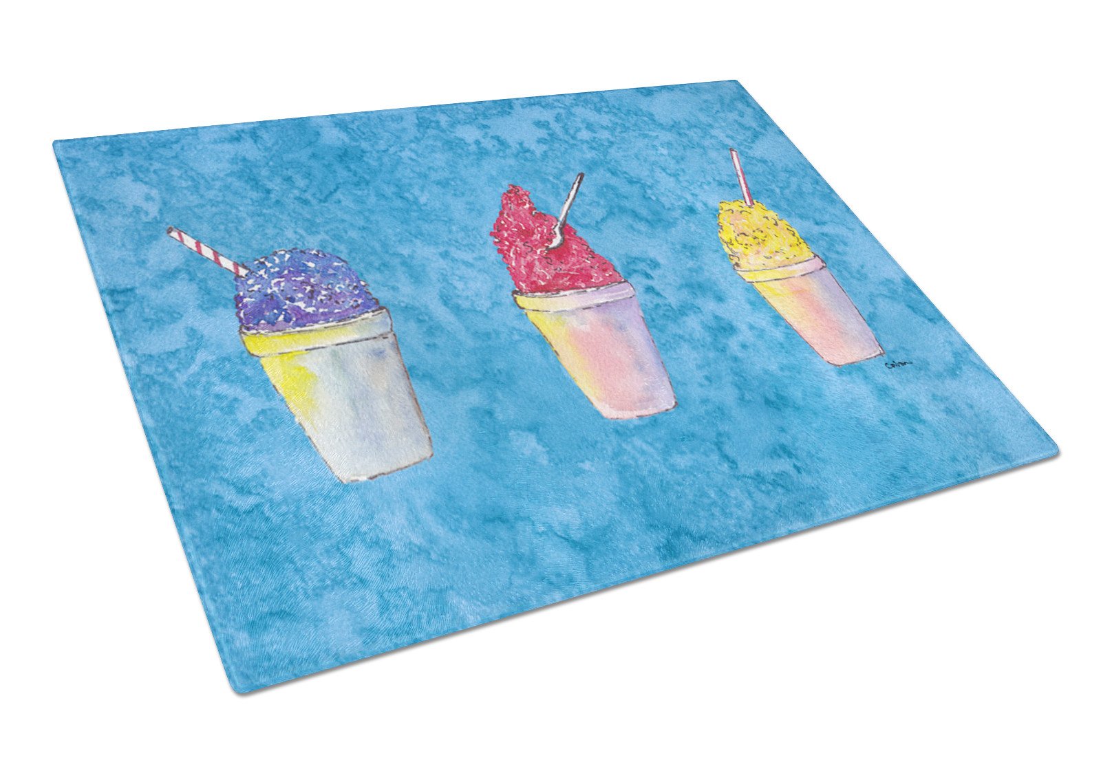 Snowballs Glass Cutting Board Large by Caroline's Treasures