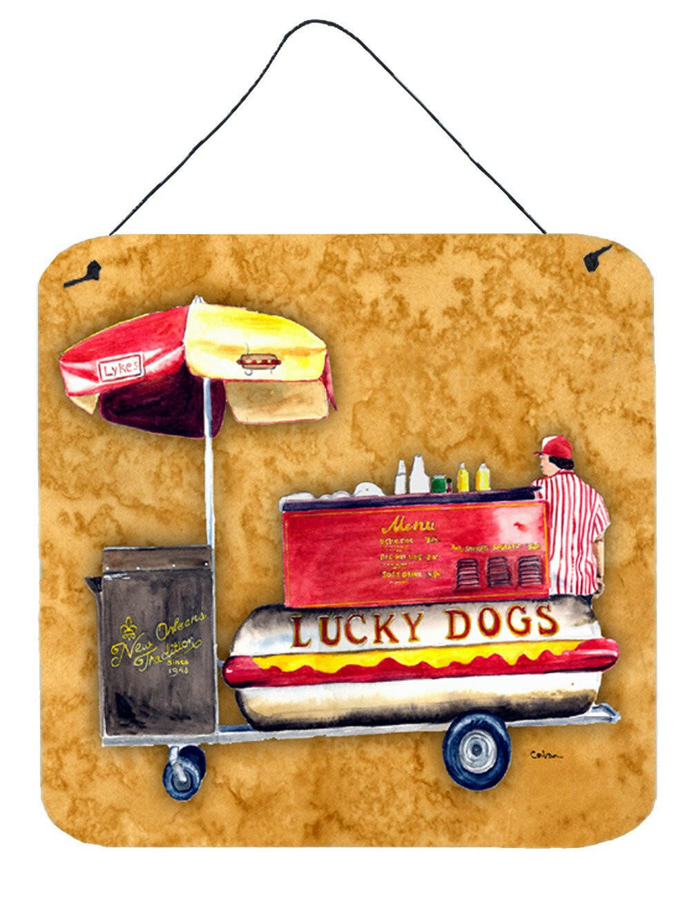 Lucky Dog Aluminium Metal Wall or Door Hanging Prints by Caroline&#39;s Treasures